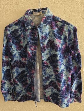 Emilio Pucci Blue Purple Floral Velvet Jacket